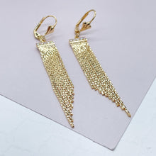 Load image into Gallery viewer, 18k Gold Filled Long Fringe Dangling EarringsWholesale Jewelry Supplies