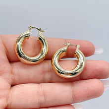 Load image into Gallery viewer, 18k Gold Filled Chubby Plain Hoop EarringsWholesale Jewelry Supplies