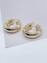 Load image into Gallery viewer, 18k Gold Filled Chubby Plain Hoop EarringsWholesale Jewelry Supplies