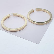 Load image into Gallery viewer, 18k Gold Filled Large Sharpe Edged Plain Hoop EarringsWholesale Jewelry Supplies