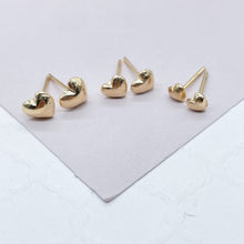 Load image into Gallery viewer, 18k Gold Filled Simple Baby Heart Earrings Wholesale Jewelry Supplies