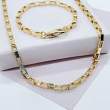 Load image into Gallery viewer, 18k Gold Filled Short Link Paper Clip Set With Hand-cuff Lobster Clasp