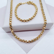 Load image into Gallery viewer, 18k Gold Filled 3mm Thick Box Set necklace and braceletWholesale Jewelry Supplies
