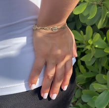 Load image into Gallery viewer, 18k Gold Filled Mariner Link Bracelet With Guadalupe Charm Stamped To It Wholesale Jewelry Supplies