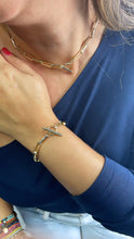 Load image into Gallery viewer, 18k Gold Filled Smooth Long Paper Clip Set With Toggle Enclosure