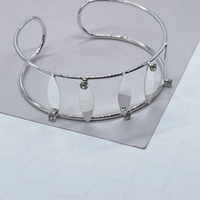 Load image into Gallery viewer, 18k Silver Filled See Through Bangle Bracelet, Patterned With Silver Pieces & Zirconia