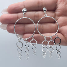 Load image into Gallery viewer, Silver Filled Modern Circle Drop Earrings