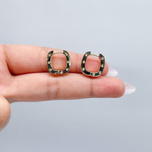 Load image into Gallery viewer, 18k Gold Filled Small Screws Flat Square Hoop EarringsWholesale Jewelry Supplies