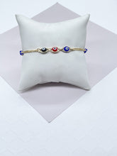 Load image into Gallery viewer, 18K Gold Filled Adjustable Link Bracelet With Multi-Colored BraceletWholesale Jewelry Supplies