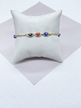 Load image into Gallery viewer, 18K Gold Filled Adjustable Link Bracelet With Multi-Colored BraceletWholesale Jewelry Supplies