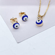 Load image into Gallery viewer, 18k Gold Filled Simple & Small Blue Evil Eye SetWholesale Jewelry Supplies