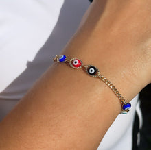 Load image into Gallery viewer, 18K Gold Filled Adjustable Link Bracelet With Multi-Colored BraceletWholesale Jewelry Supplies