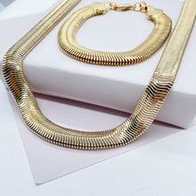 Load image into Gallery viewer, 18k Gold Filled 10mm Thick Soft Snake Set necklace and bracelet Wholesale Jewelry Supplies