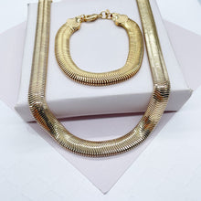 Load image into Gallery viewer, 18k Gold Filled 10mm Thick Soft Snake Set necklace and bracelet Wholesale Jewelry Supplies
