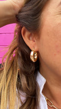 Load image into Gallery viewer, 18k Gold Filled Chubby Plain Hoop EarringsWholesale Jewelry Supplies