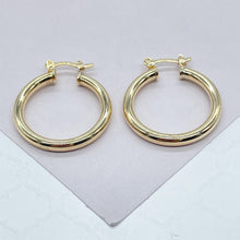 Load image into Gallery viewer, 18k Gold Filled Medium Thin Plain Hoop Earrings