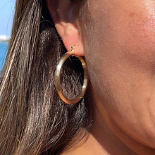 Load image into Gallery viewer, 18k Gold Filled Plain Hoops in three sizes featuring a layered wire pattern