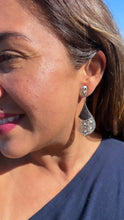 Load image into Gallery viewer, Silver Filled Tear Drop Dangling Earrings with Sparkling Black Detail