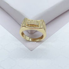 Load image into Gallery viewer, 18k Gold Filled 3D Geometric Ring With Pave Zircon Stones