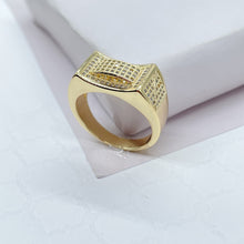Load image into Gallery viewer, 18k Gold Filled 3D Geometric Ring With Pave Zircon Stones