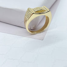 Load image into Gallery viewer, 18k Gold Filled 3D Geometric Ring With Pave Zircon Stones