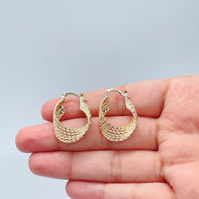 Load image into Gallery viewer, 18k Gold Filled Multi Layered Gold Plain Mid Twist Hoops