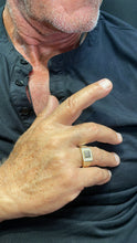 Load image into Gallery viewer, 18k Gold Filled Square Shaped Ring Layered With Small Black Pave Square