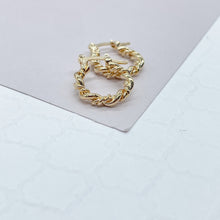 Load image into Gallery viewer, 18k Gold Filled Multi-Twisted Small Hoop Earrings