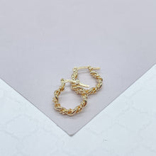 Load image into Gallery viewer, 18k Gold Filled Multi-Twisted Small Hoop Earrings