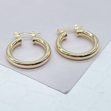 Load image into Gallery viewer, 18k Gold Filled Medium Thin Plain Hoop Earrings