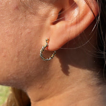 Load image into Gallery viewer, 18k Gold Filled Multi-Twisted Small Hoop Earrings
