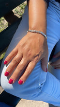 Load image into Gallery viewer, 18k Silver Filled Link Bracelet Patterned With Zirconia