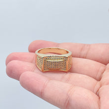 Load image into Gallery viewer, 18k Gold Filled 3D Geometric Ring With Pave Zircon Stones