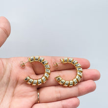 Load image into Gallery viewer, 18k Gold Filled Smooth Curled C Hoop Earrings | Semi Hoop Earrings