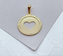 Load image into Gallery viewer, 18k See Through Heart Pendant With Engraved Love Words