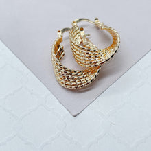 Load image into Gallery viewer, 18k Gold Filled Multi Layered Gold Plain Mid Twist Hoops