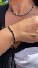Load image into Gallery viewer, 18k Gold Filled Black Baguette Stone Set