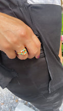 Load image into Gallery viewer, 18k Gold Filled Colorful Enamel Adjustable Heart Ring