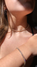 Load image into Gallery viewer, 18k Gold Filled Baguette Cubic Zirconia Choker Necklace and Bracelet Set