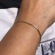 Load image into Gallery viewer, 18k Gold Filled Flat Beaded Bracelet