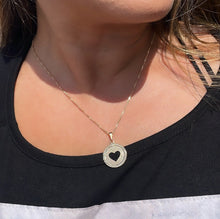 Load image into Gallery viewer, 18k See Through Heart Pendant with Engraved Love Words