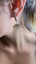 Load image into Gallery viewer, 18k Gold Filled Chandelier Earrings: Long Chain Dangles with Cubic Zirconia