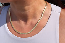 Load image into Gallery viewer, 18k Gold Filled 5mm Soft Flat Snake Chain Supplies
