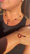 Load image into Gallery viewer, 18k Gold Filled Azabache Hand Set With Red and Black Beads
