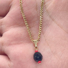 Load image into Gallery viewer, 18k Gold Filled Simulated Azabache Sets In Two Sizes Protection Jewelry Making Supplies