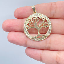 Load image into Gallery viewer, 18k Gold Filled Tree of Life Plain Round Medallion Pendant Charm For Necklace