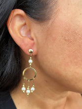 Load image into Gallery viewer, 18k Gold Filled Dreamcatcher Earrings: Boho Pearl Dangle Jewelry