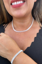 Load image into Gallery viewer, 18k Gold Filled Silver Baguette Zircon Set