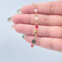 Load image into Gallery viewer, 18k Gold Filled Beaded Kids Bracelet With a Variety Of Multi Color Acrylic Faceted Beads