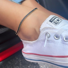 Load image into Gallery viewer, 18k Gold Filled Black Stone Baguette Anklet